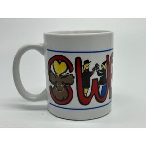 Bergquist Imports Swedish Ceramic Coffee Mug Colorful Folk SWEDEN